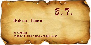 Buksa Timur névjegykártya